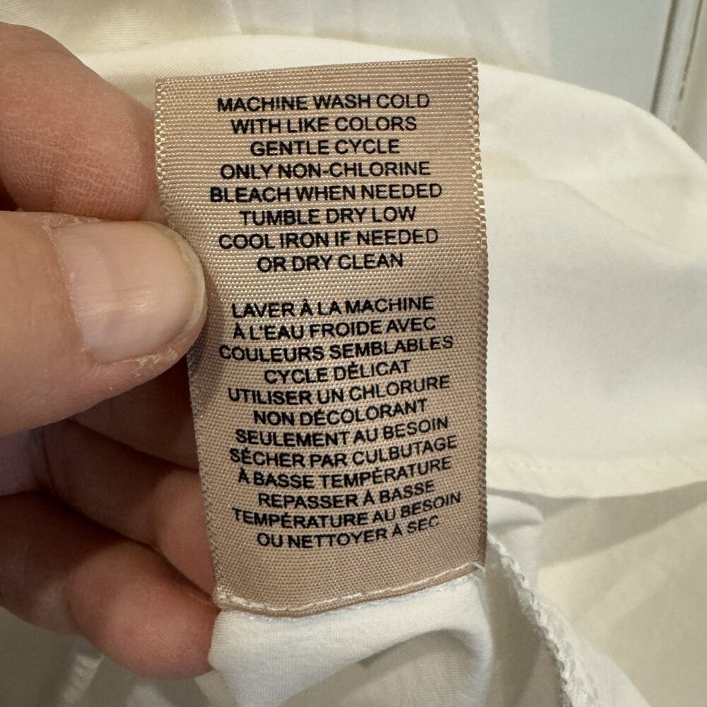 Philosophy White Split-Neck Blouse Large Long Sle… - image 6